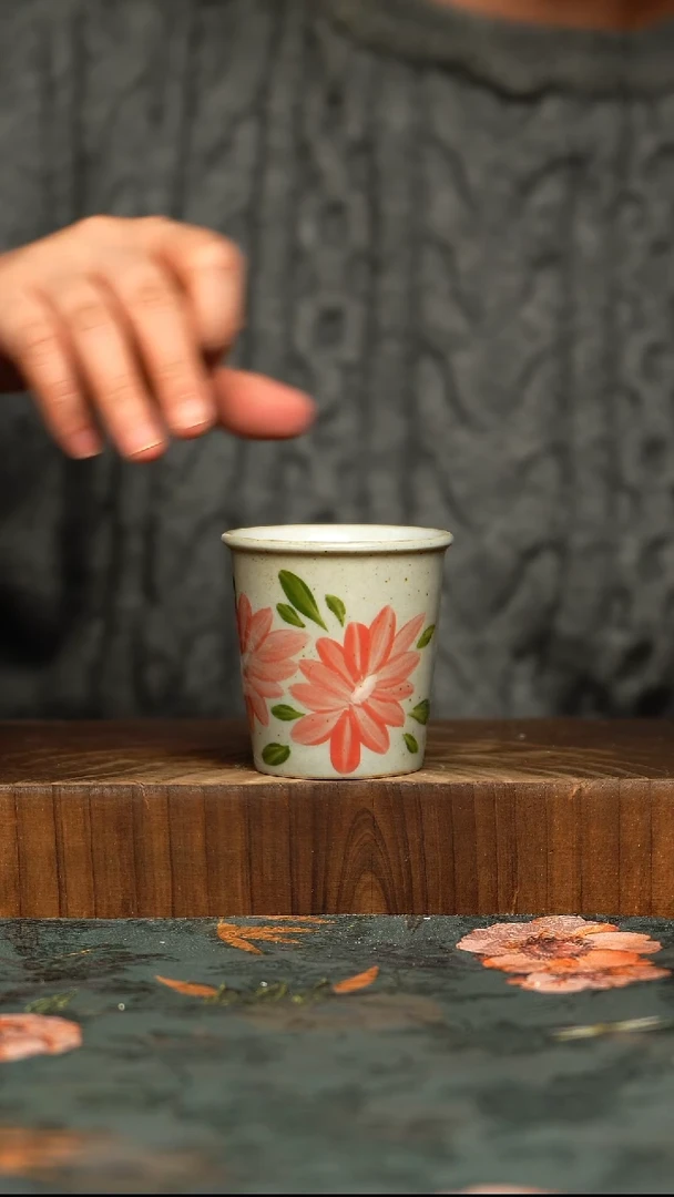 杯釉下彩手工手绘同款陶器