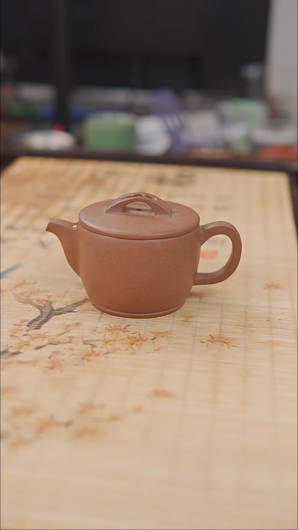 茶壶紫砂明*静段泥  半手工  光素  汉瓦壶