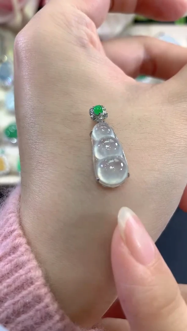 吊坠(不含链)18K金镶嵌翡翠b22多样性一件发