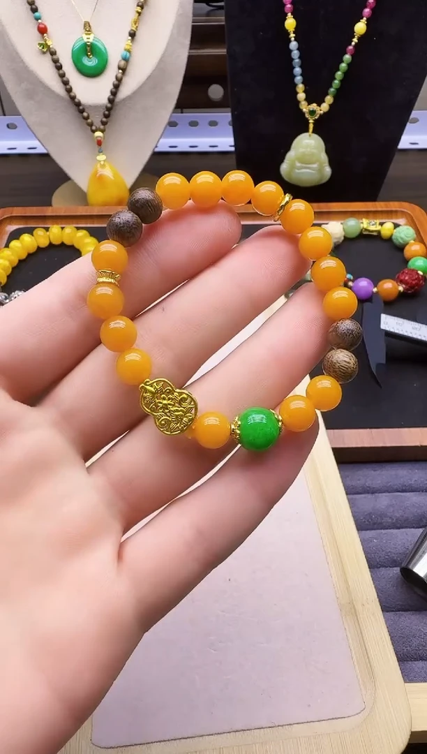 14K金镶嵌手链翡翠S100