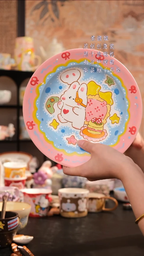 摆件景德镇手工手绘设计师款