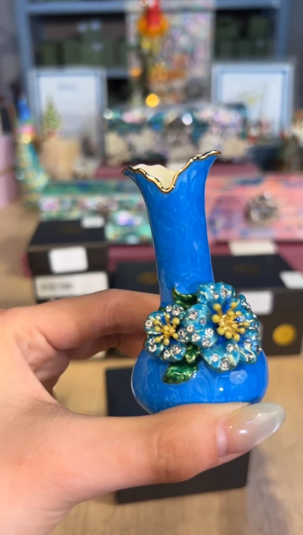 【闪购商品】杯287七宝蓝色小花瓶