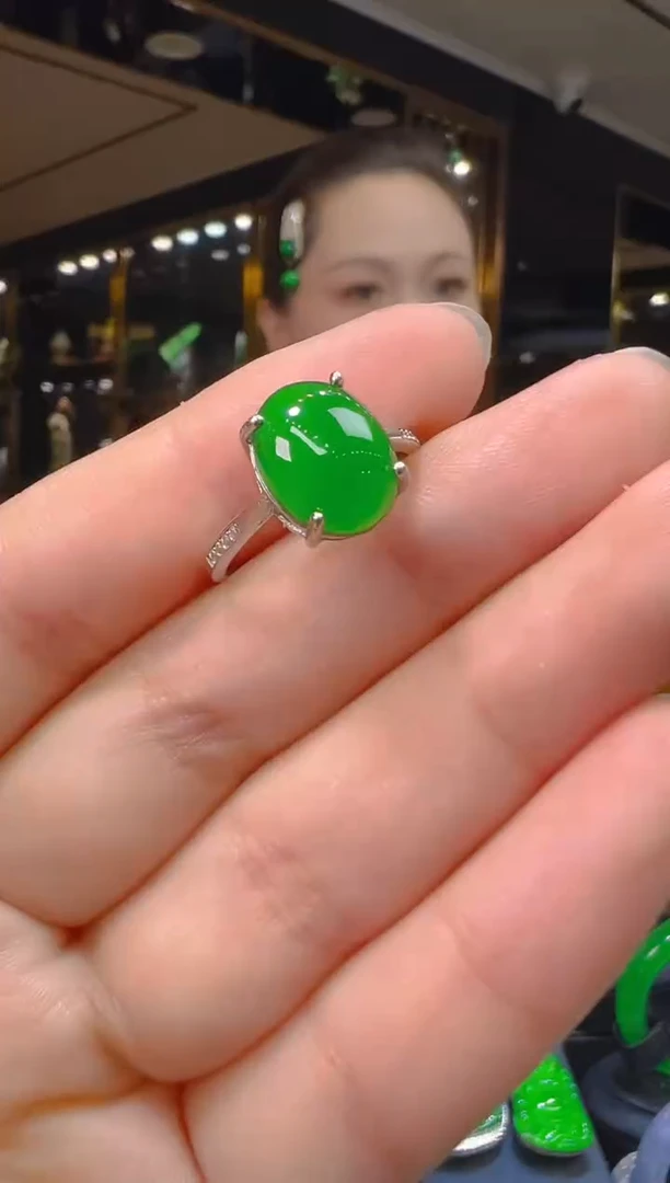 翡翠戒指银S925镶嵌016（多样性发其一）