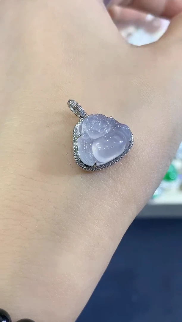 吊坠(不含链)18K金镶嵌翡翠B16