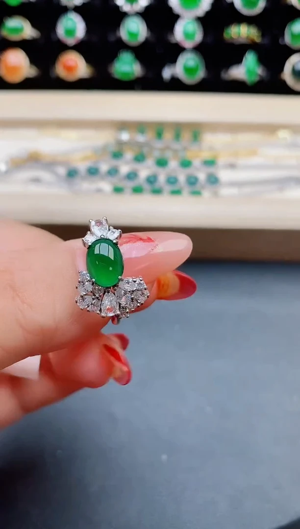 【闪购商品】翡翠戒指银S925镶嵌321321