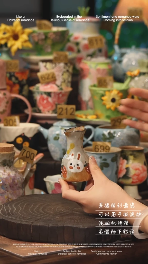 陶瓷景德镇高温釉下彩手工手绘款式