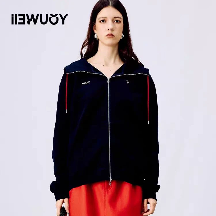 YOUWEI有尾2025早春上新萌蘖主题连帽开衫卫衣女休闲外套5105