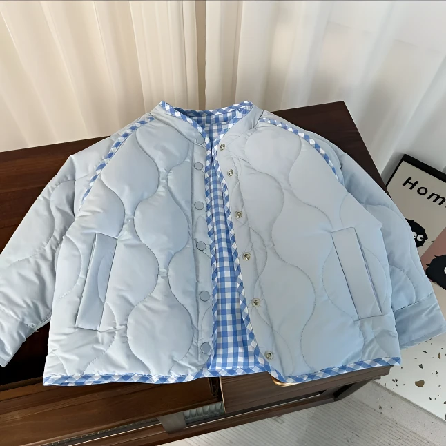 【两面穿棉袄】2025冬季新款韩系时尚男童女童双面穿加厚保暖外套潮