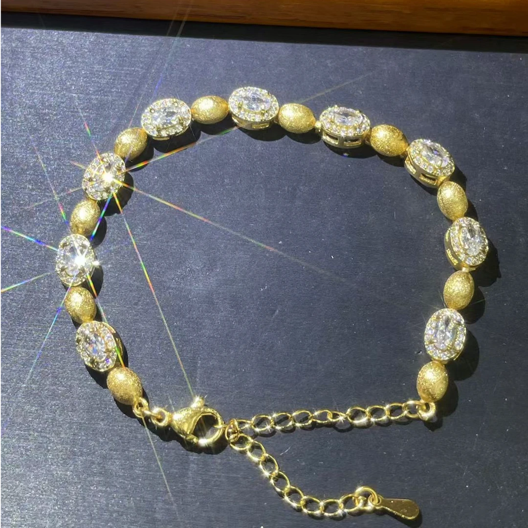 s1655黄色珠珠微镶手链多样性发货