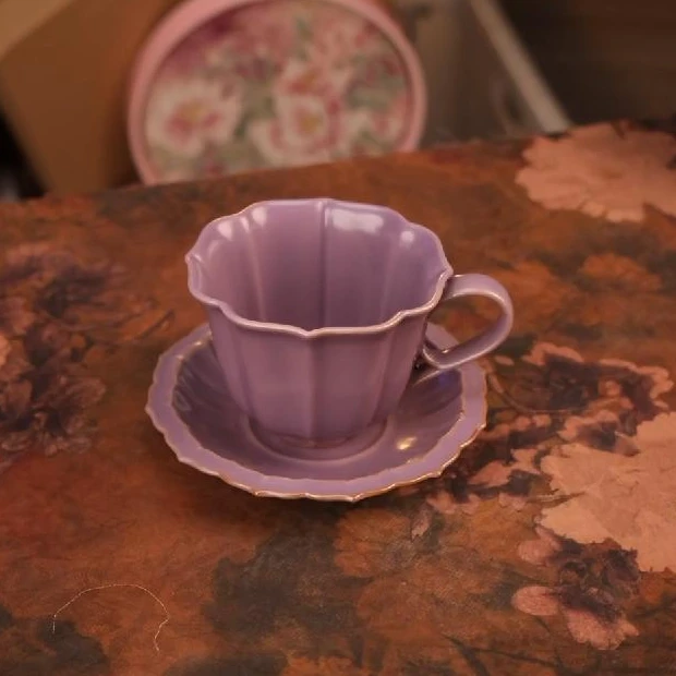 古道源丁香紫咖啡杯 A13432