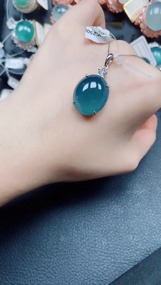 吊坠(赠链)银S925镶嵌翡翠你*翡翠