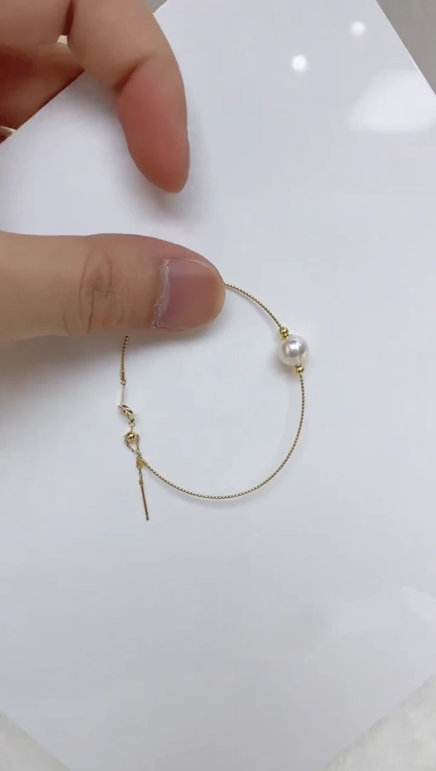 18K金镶嵌海水珍珠手镯