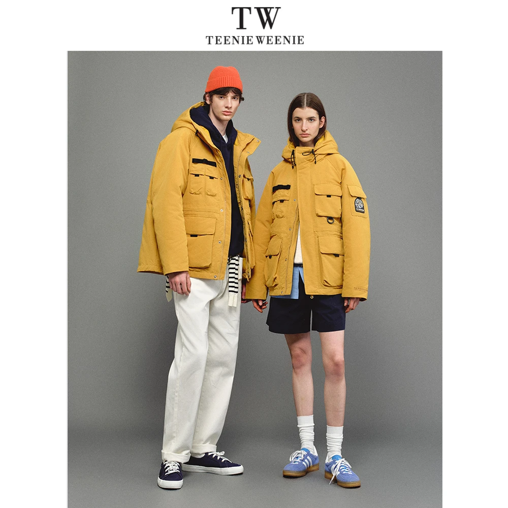 Teenie Weenie小熊男装山系户外工装轻盈中长款羽绒服TNJD258C11I