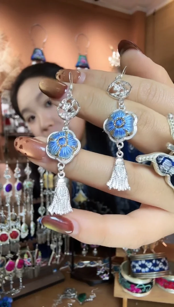 刺绣纯手工民族风耳环