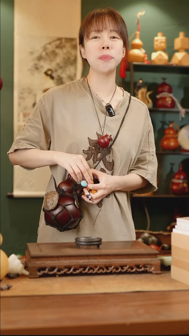 182号精品天然大漆工艺防渗内胆酒葫芦~