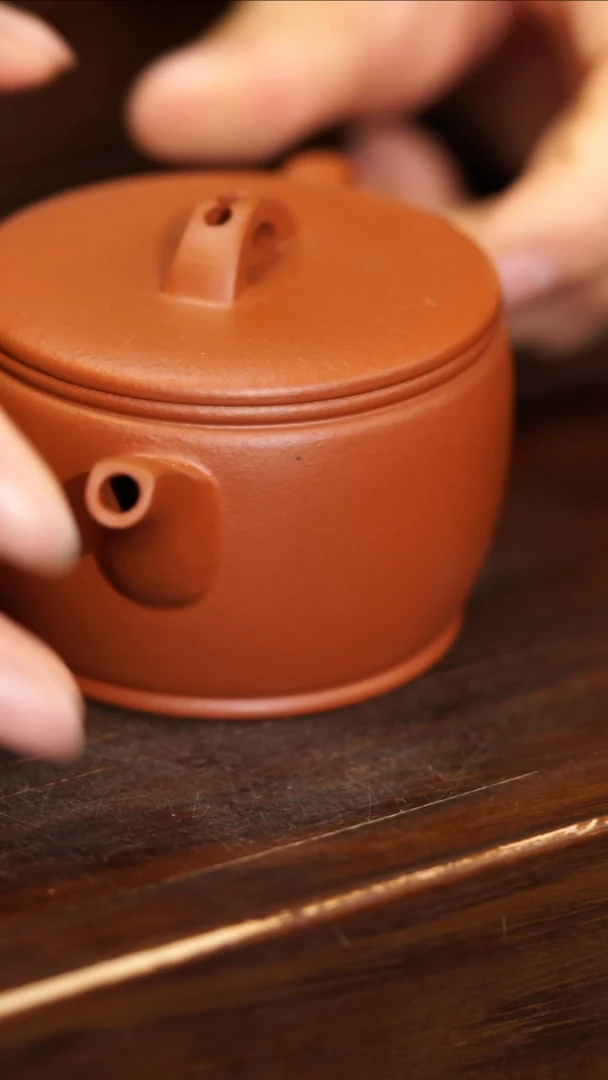 茶壶紫砂赵庄朱泥小汉瓦100cc左右