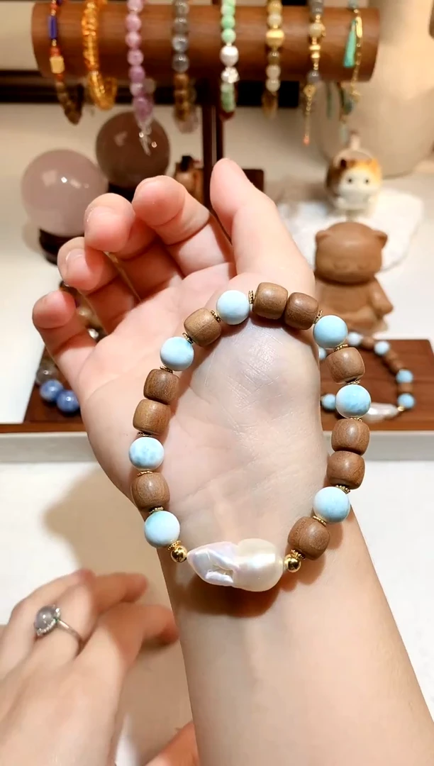 手串檀香木未镶嵌老山檀海纹石diy手串 多样性发一