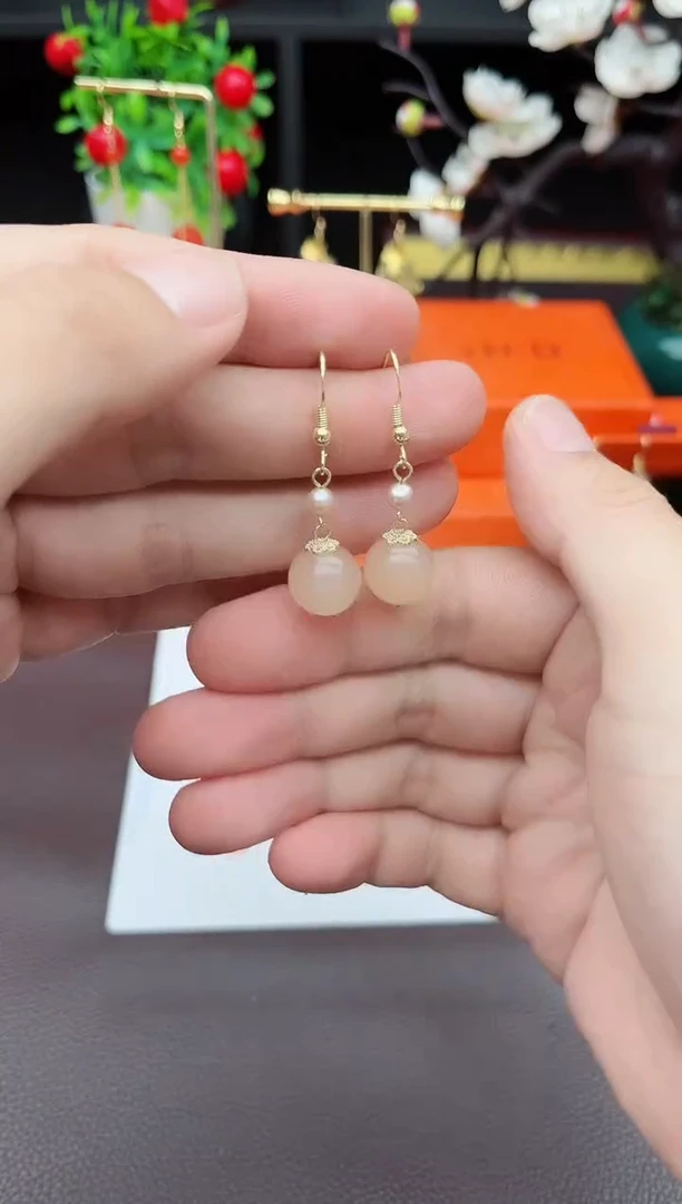 玛瑙/玉髓耳饰银S925镶嵌218000