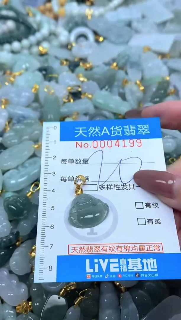 颈饰未镶嵌翡翠净货挂件-4199