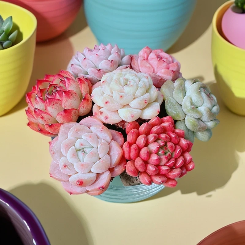 【无土多肉摆件】无土7棵缤纷水果拼盘品种不指定（带盆）