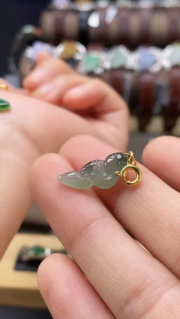 颈饰银S925镶嵌翡翠坏*头0818