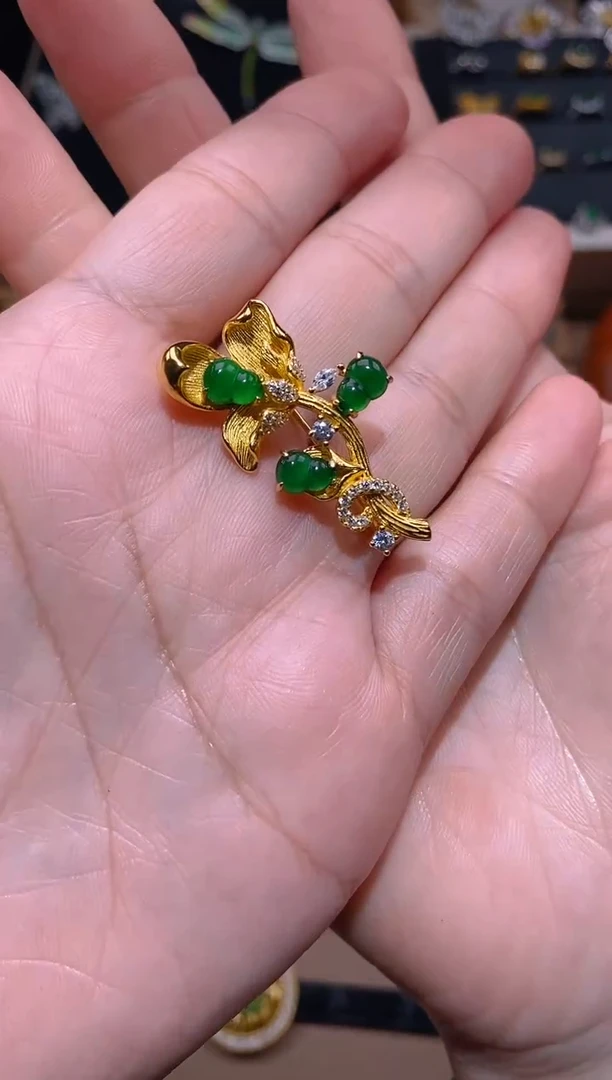 【闪购商品】翡翠吊坠(不含链)银S925镶嵌葫芦