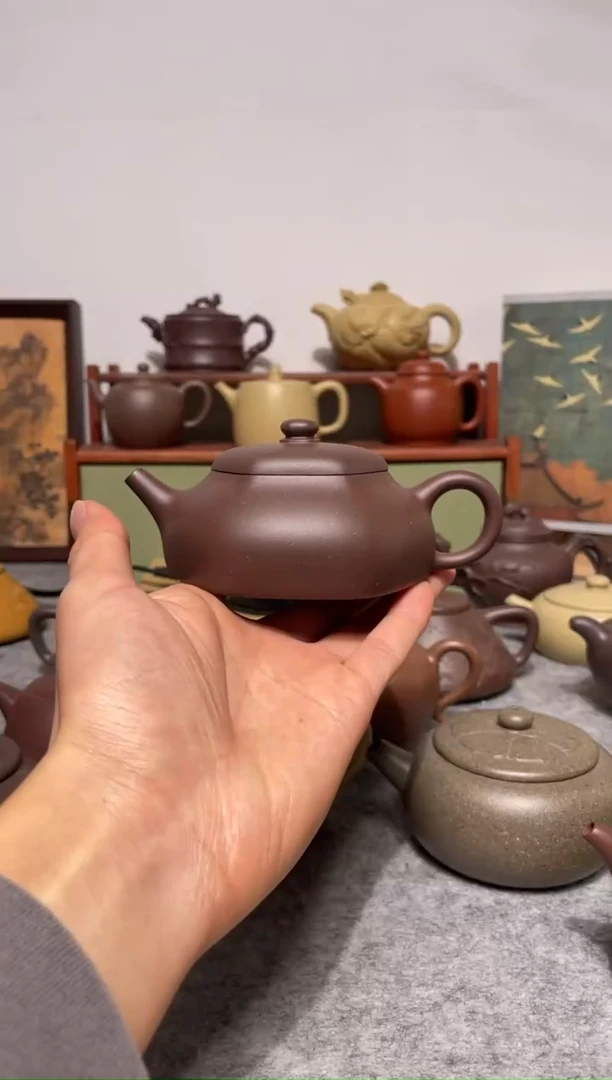 茶壶紫砂五号静底槽青六方静乐170cc