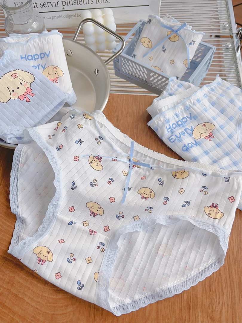 甜宅少女~日系可爱内裤女纯棉抗菌裆浅色底裤少女生软萌夏季薄款