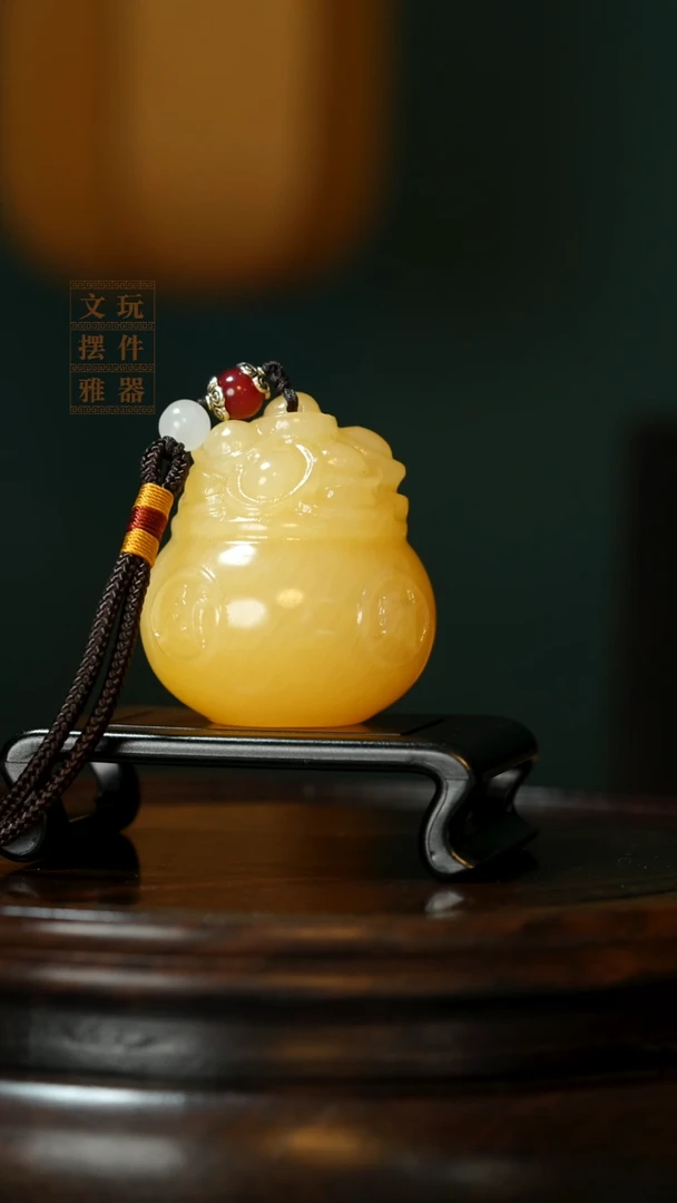 玉《聚宝盆》手把件摆件