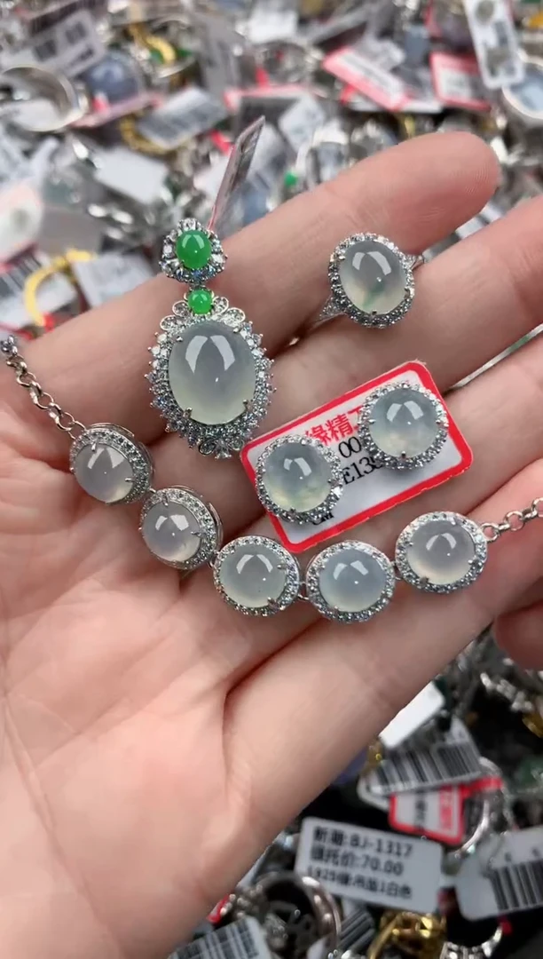 银S925镶嵌戒指翡翠6666    10