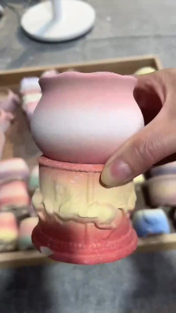 麦饭石粗陶多肉花盆微瑕两个