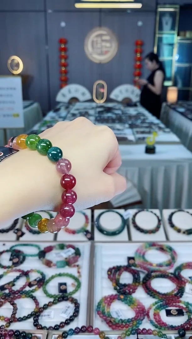 未镶嵌老矿碧玺单圈手串10mm+碧玺dan多样性发一条