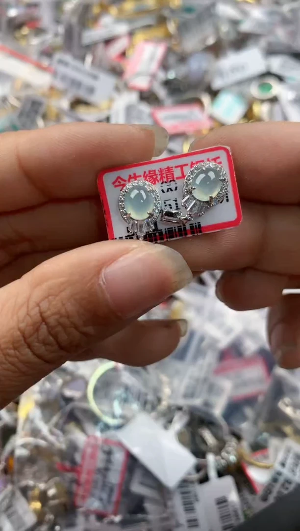 银S925镶嵌戒指翡翠151515-----9