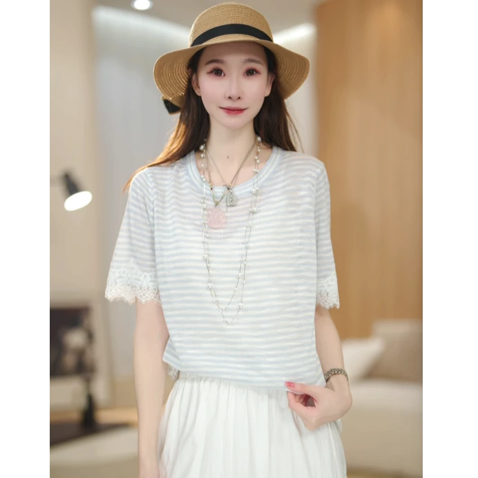 【优等生】马克华菲女装夏季气质设计感短袖上衣 F52004A560 CJ
