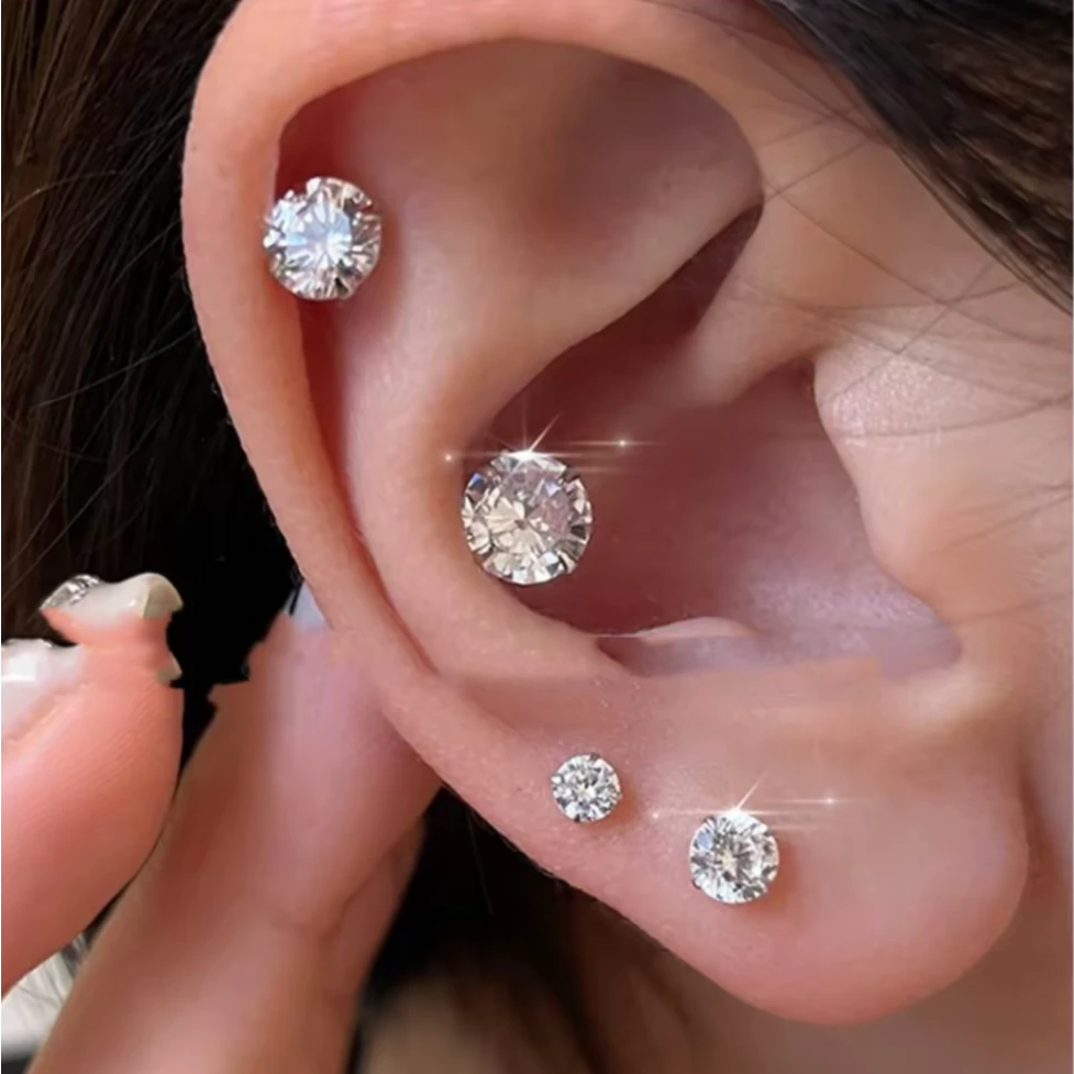 足银耳饰 999足银针闪耀耳钉