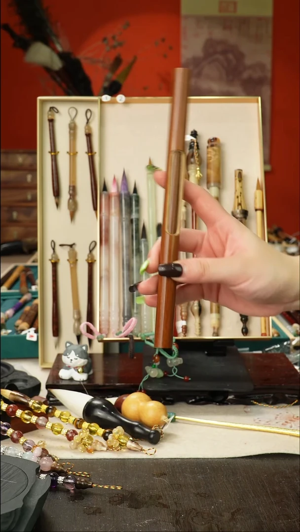 90号孤品高货毛笔链接 清水试笔 蘸墨不退