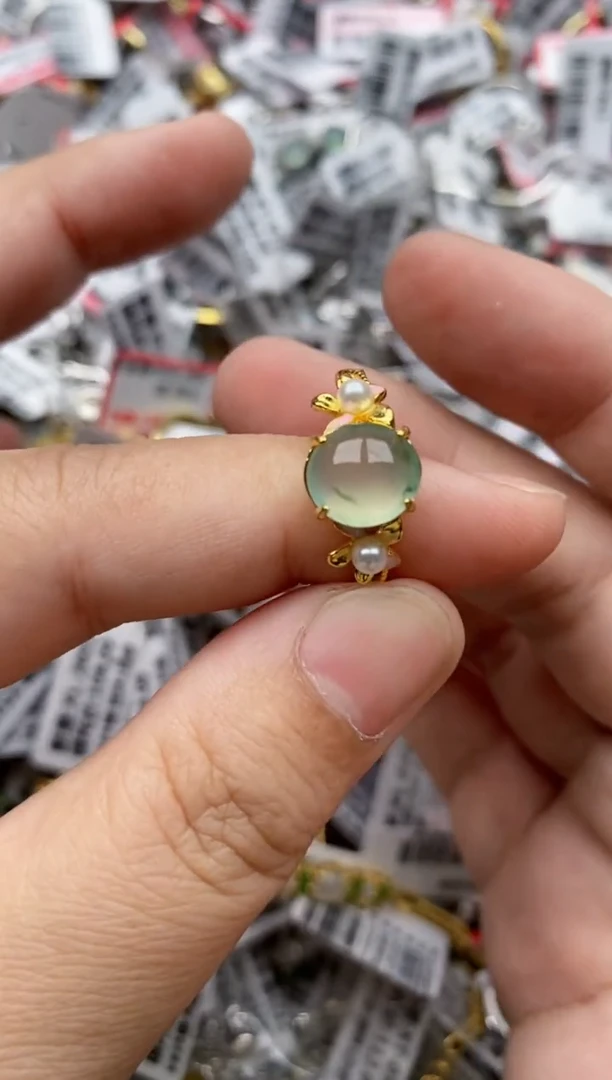 【闪购商品】翡翠戒指银S925镶嵌44444---10