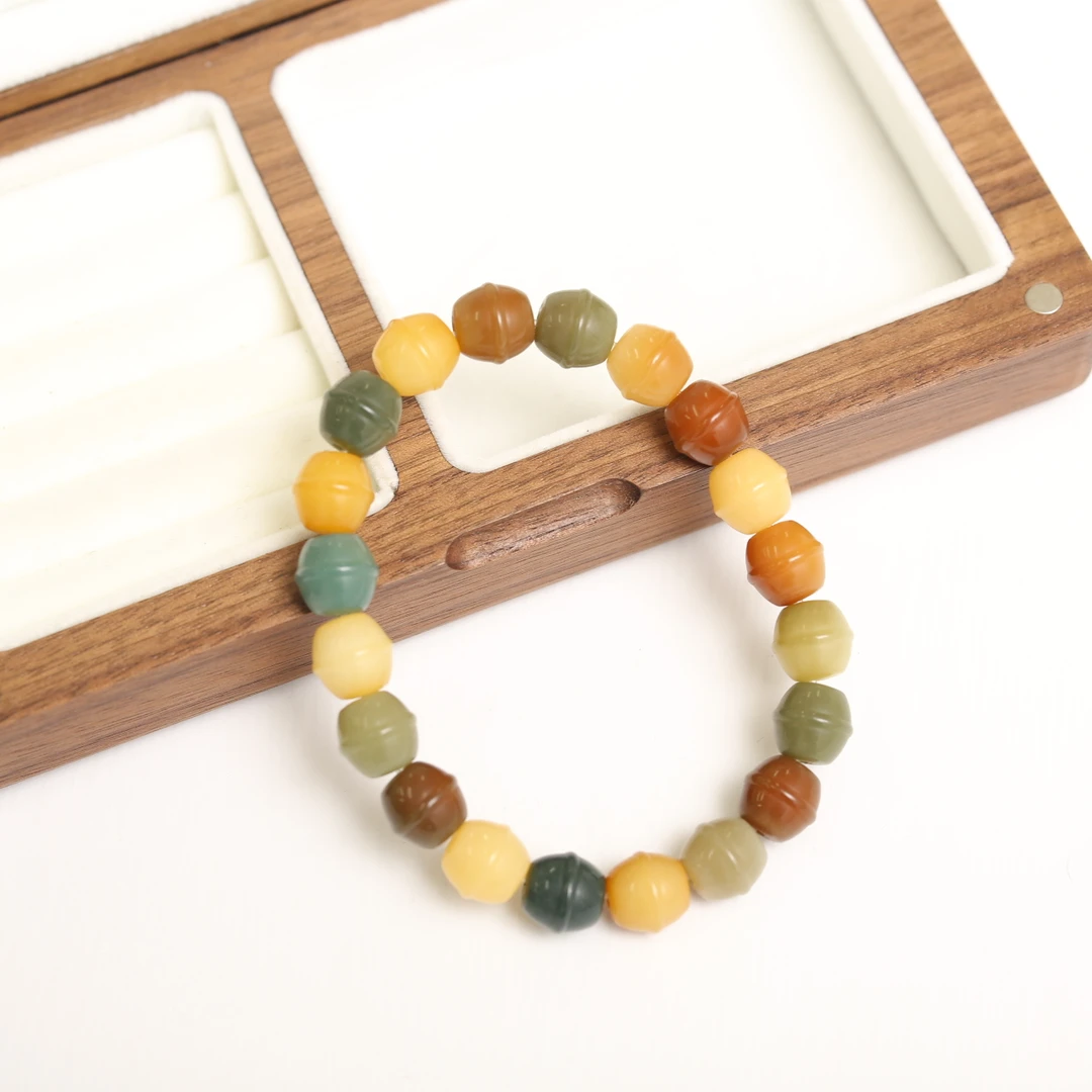 【海边】奶瓶珠 多宝菩提单圈手串