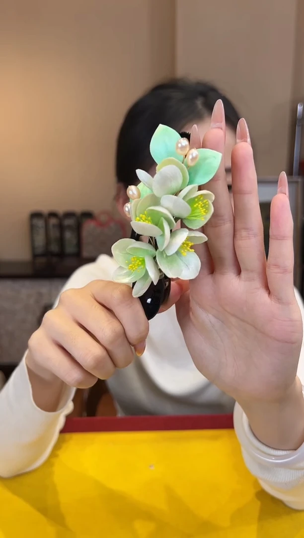 刺绣非遗绒花（发饰）