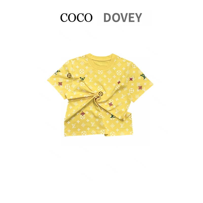 COCODOVEY【花影轻喃】时尚百搭显瘦夏季圆领短袖T恤7615