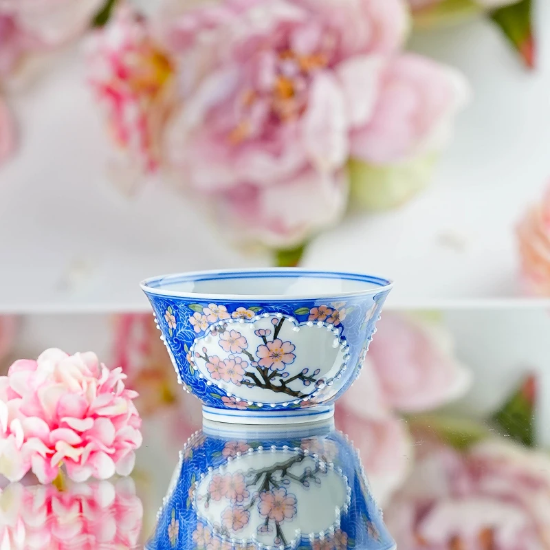 独妙芳华   梅花单杯   茶具中式纯手绘陶瓷 DMFH2154