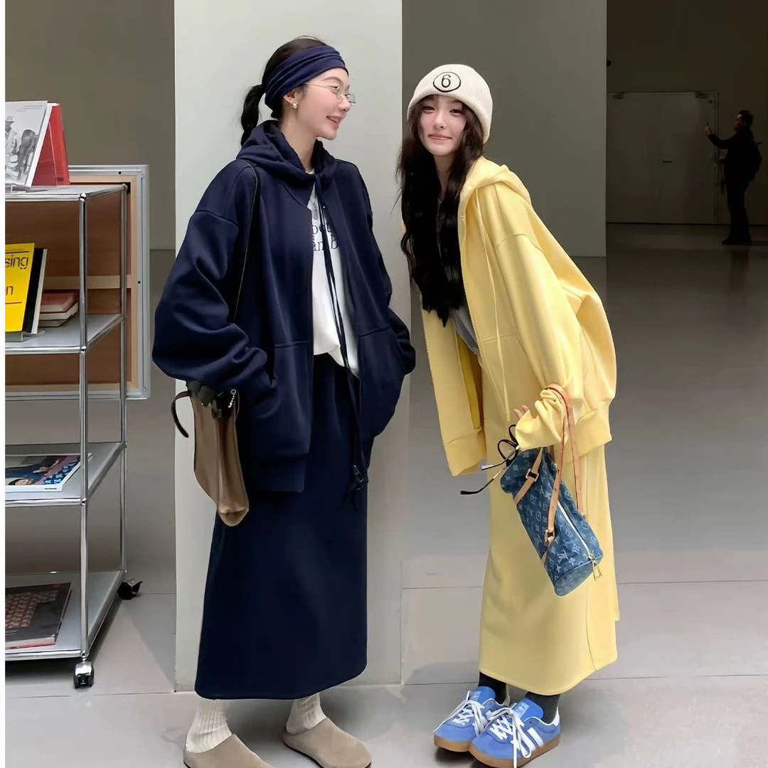 早春新款大码时尚气质欧货休闲外套+半身裙两件套