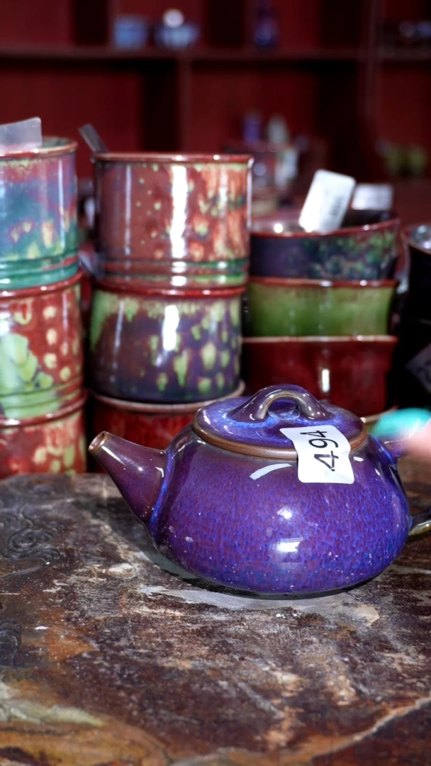 摆件精品窑变钧瓷茶器