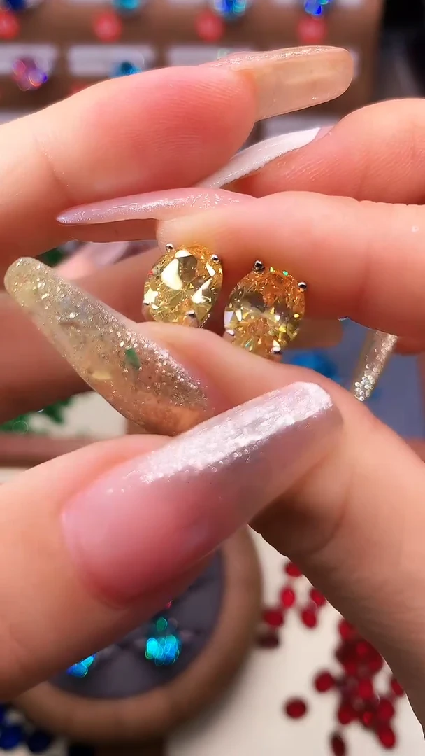 银S925镶嵌耳饰碧玺........