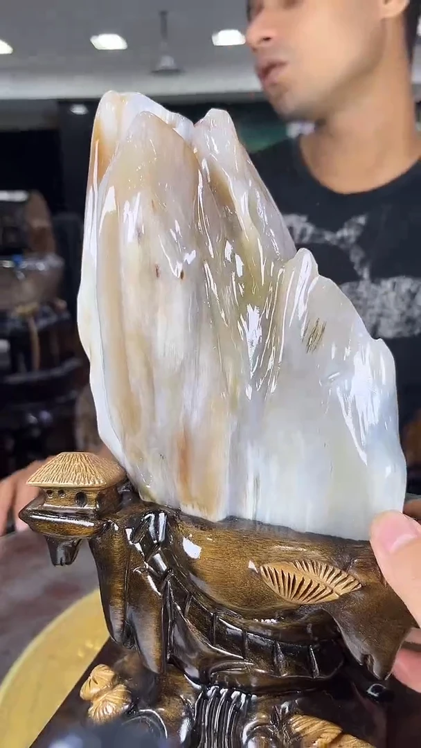未镶嵌珠宝奇石硅化玉缅甸天然树化玉摆件