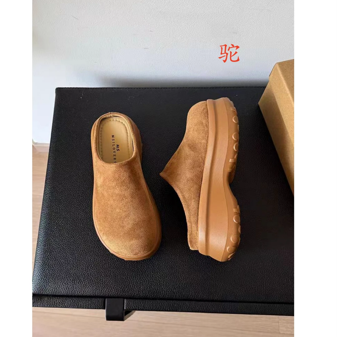 (柚子同款)JR秋款复古包头设计感时尚厚底半拖6230-1
