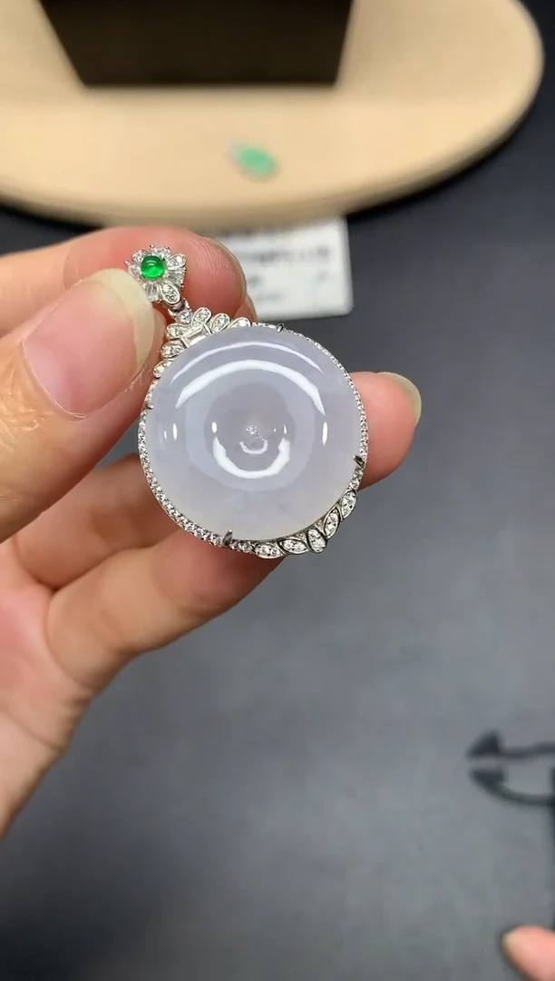 翡翠银S925镶嵌吊坠(不含链)平安扣【多样性发其一】