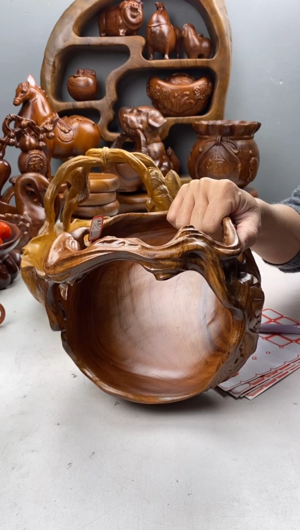 香樟木英*?A64中号南瓜提篮/尺寸20*15*13