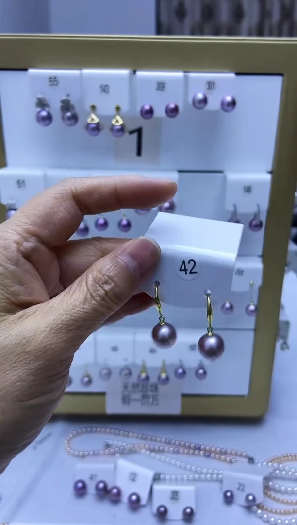 银S925镶嵌耳饰淡水珍珠42