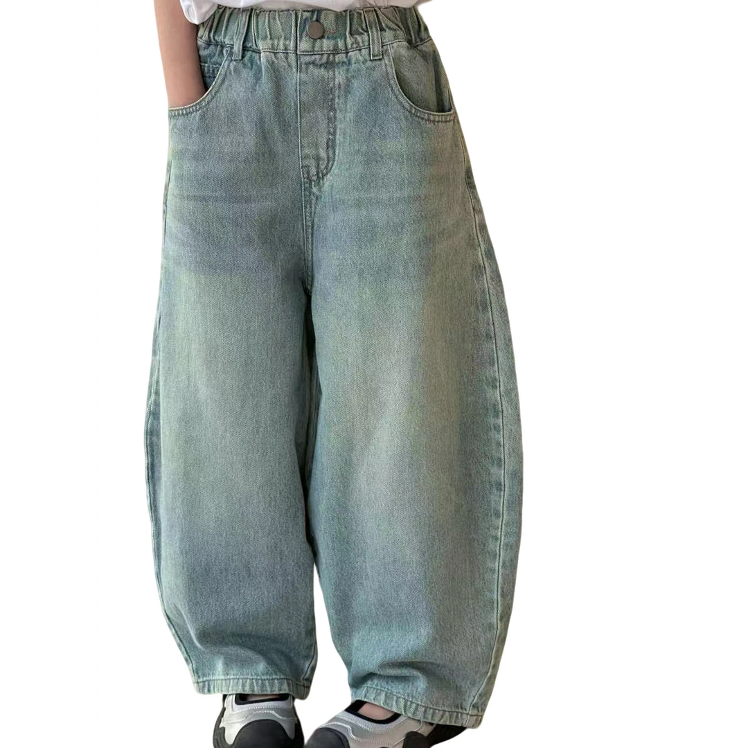 【2025春夏新款】韩版牛仔裤百搭宽松老爹裤复古潮流弯刀裤